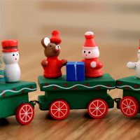 Новогодний деревянный паровозик игрушка для детей