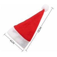 Новогодние мини кармашки чехлы для столовых приборов в виде колпака Санта Клауса (Деда Мороза)