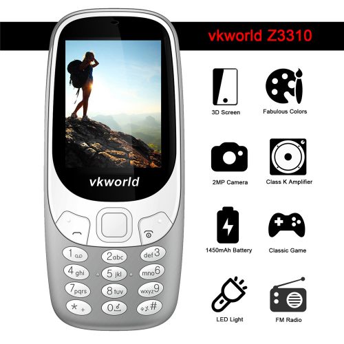 VKworld Z3310 мобильный телефон с двумя SIM-картами 2.4″, 1450 мАч