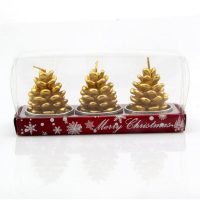 Новогодние декоративные свечи 3 шт. (Санта Клаус, снеговик, шишки, подарки)