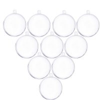 Пластиковые прозрачные елочные разъемные шары в наборе 10 шт. диаметром 4 см
