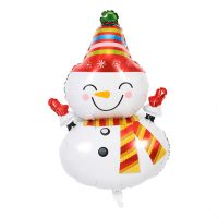 Большие новогодние воздушные шары в виде снеговика и Санта Клауса 100х50 см
