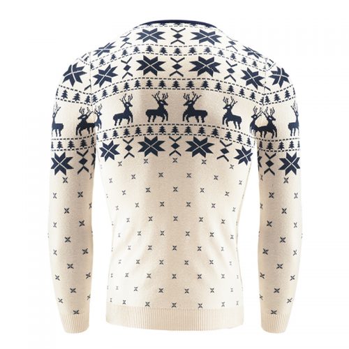 Мужской новогодний свитер пуловер джемпер с оленями и рождественским узором