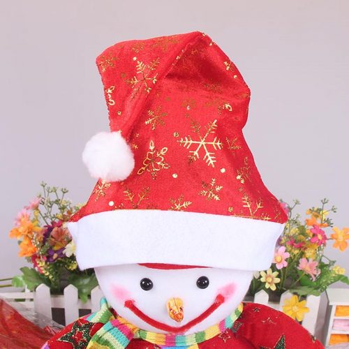 Красный колпак Деда Мороза (Санта Клауса) со снежинками