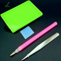 Набор инструментов для алмазной вышивки (пинцет/ручка/клей/лоток)