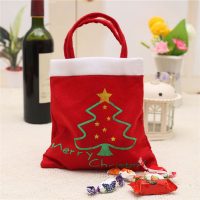 Новогодняя красная сумка мешок с ручками для подарков