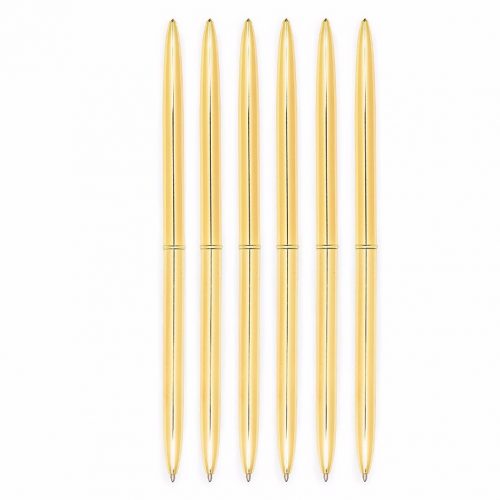 Металлические шариковые ручки 0,7 мм 6 шт. в наборе (золото, розовое золото)