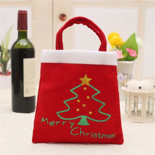 Новогодняя красная сумка мешок с ручками для подарков