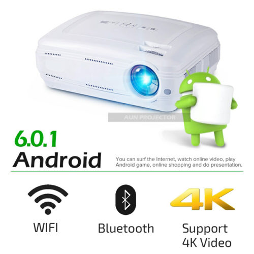 AUN AKEY2 Цифровой светодиодный WI-FI Bluetooth 4К проектор для домашнего кинотеатра 3500 люмен Android 6.0 Full HD 1080 P LED ТВ