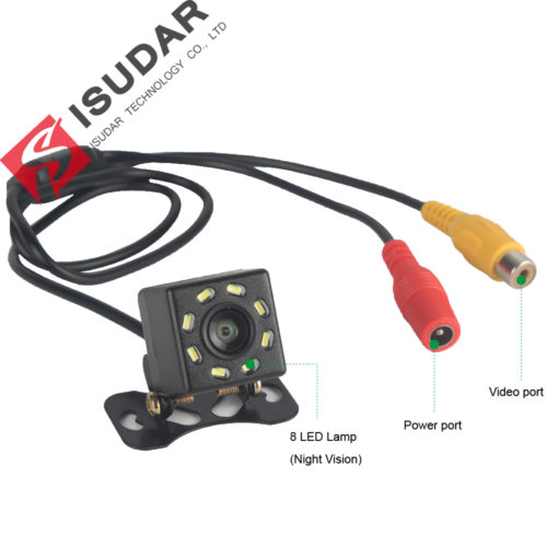 ISUDAR Водонепроницаемая широкоугольная автомобильная камера ночного заднего вида 8 LED