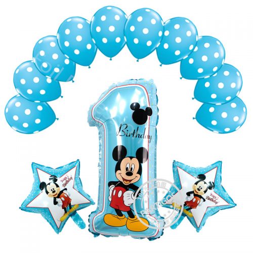 Фольгированные праздничные воздушные шары с Микки и Минни Маусами на день рождения ребенка