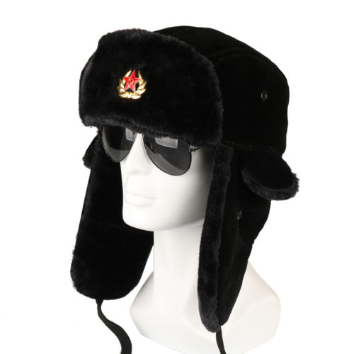 Советская меховая шапка ушанка со звездой советского союза