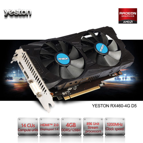 Видеокарта Yeston Radeon RX 460 GPU 4GB GDDR5 128 bit