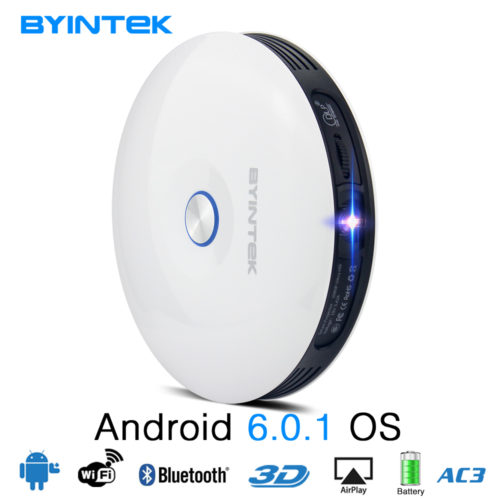 BYINTEK UFO R11 Цифровой портативный светодиодный 3D Wi-Fi Bluetooth проектор для домашнего кинотеатра DLP HD 1080 P