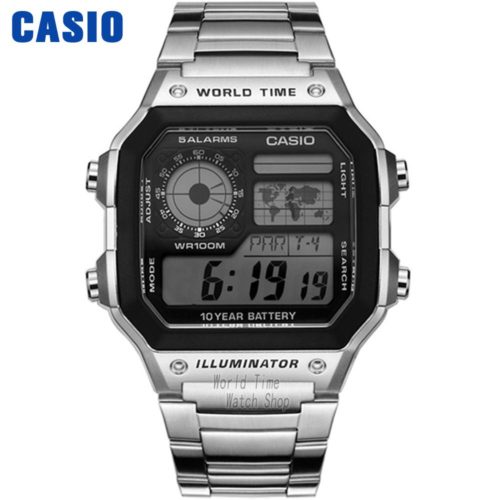 CASIO Мужские наручные водонепроницаемые кварцевые металлические часы
