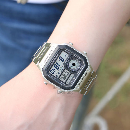 CASIO Мужские наручные водонепроницаемые кварцевые металлические часы