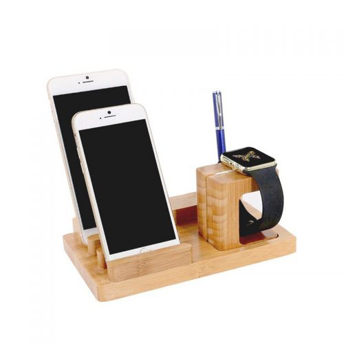 Деревянная док-станция c USB для зарядки iphone, Apple Watch, iPad