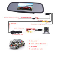 Podofo CCD HD Автомобильное зеркало и водонепроницаемая камера заднего вида с парковочными линиями