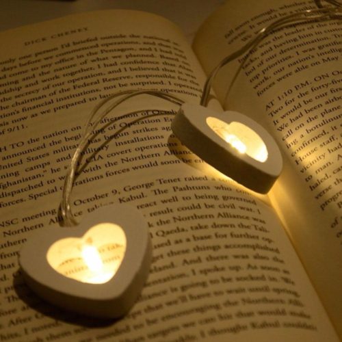 Светодиодная гирлянда на батарейках с лампочками сердечками