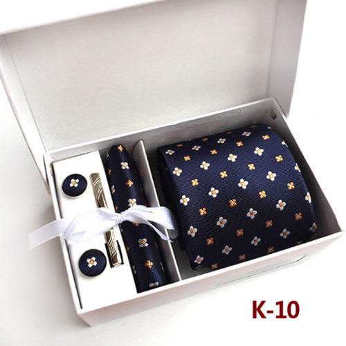 Мужской галстук 8 см, платок для нагрудного кармана костюма, запонки и булавки в подарочном наборе