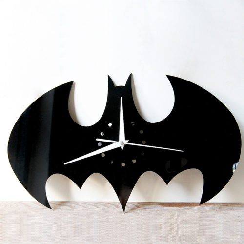 Интерьерные настенные кварцевые зеркальные часы наклейка Бэтмен