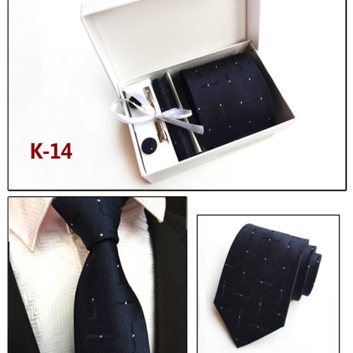 Мужской галстук 8 см, платок для нагрудного кармана костюма, запонки и булавки в подарочном наборе