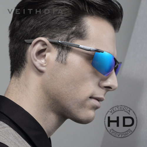 VEITHDIA Мужские солнцезащитные поляризованные очки с пластиковой оправой и зеркальными линзами для вождения