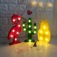 Настольный 3D ночник-лампа в виде кактуса, ананаса, фламинго, облака и других