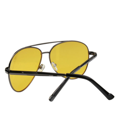 Мужские классические солнцезащитные очки авиаторы с желтыми антибликовыми линзами
