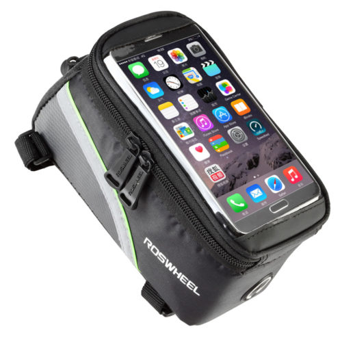ROSWHEEL Сумка для телефона с прозрачным сенсорным экраном на раму велосипеда