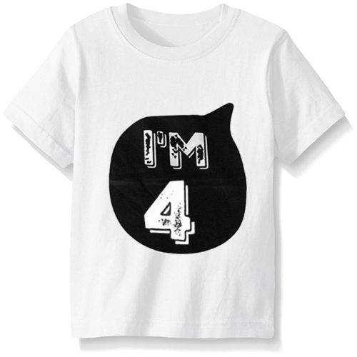 Детские футболки для мальчика и девочки с цифрами на день рождения (1, 2, 3, 4 года)