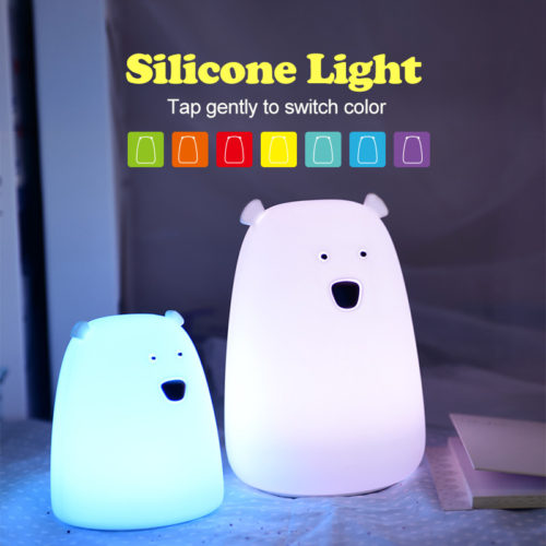 Детский LED силиконовый ночник Мишка