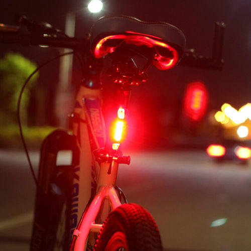 Задний водонепроницаемый USB фонарь на велосипед