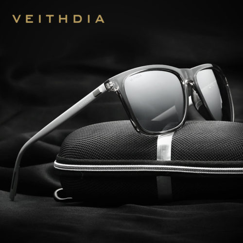 VEITHDIA Мужские классические поляризованные солнцезащитные очки с алюминиевой оправой и зеркальными антибликовыми линзами