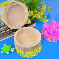 Деревянная заготовка круглая шкатулка для декупажа (диаметр 10 см)