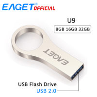 EAGET U9 металлическая флешка карта памяти брелок для ключей 8/16/32 Gb