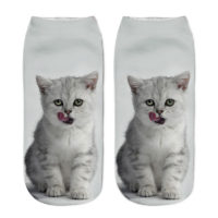 Женские короткие носки с 3D рисунком котов