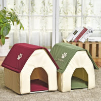 Складной домик-кровать с крышей и подстилкой для домашних животных (собак, кошек)