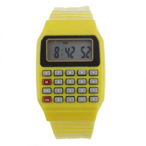 Наручные силиконовые детские часы-калькулятор