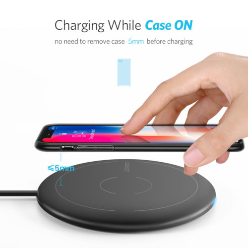 Ugreen Беспроводное универсальное круглое зарядное устройство с функцией быстрой зарядки для Samsung, iPhone и других смартфонов
