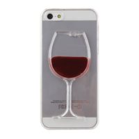 Прозрачный чехол бампер на айфон iphone с бокалом вина (красная жидкость внутри)