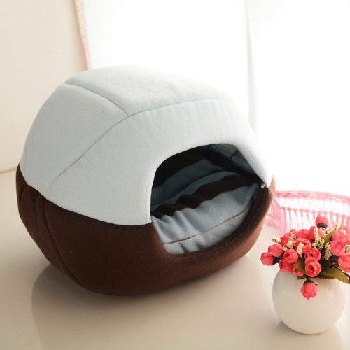 Уютный мягкий домик-кровать со съемным верхом и подушкой для лежания для кошек и собак