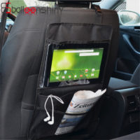 Накидка органайзер на спинку сидения автомобиля с карманами и прозрачным отделением для планшета