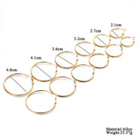 Круглые серьги-кольца золотого цвета 6 пар разного диаметра