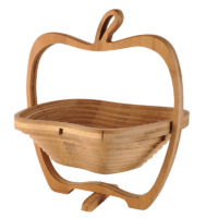 Складная деревянная корзина для фруктов в виде яблока