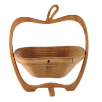 Складная деревянная корзина для фруктов в виде яблока