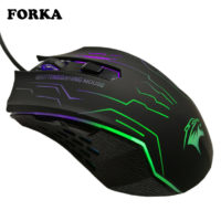 FORKA бесшумная проводная компьютерная оптическая игровая мышь с подсветкой, 6 кнопок