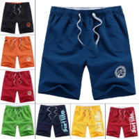 Мужские летние легкие пляжные шорты до колен на резинке (разные цвета и большие размеры)