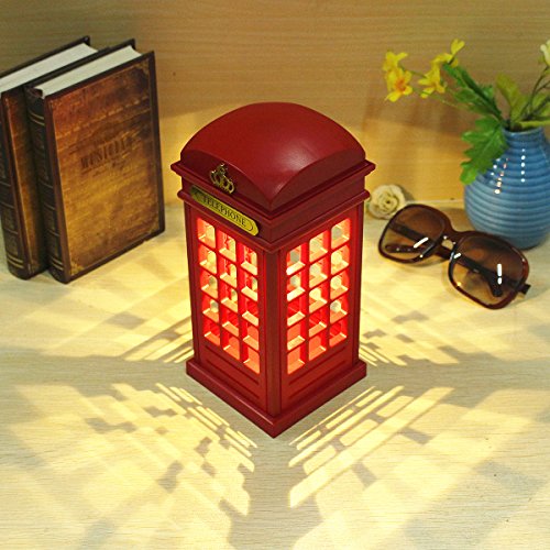 Настольный LED светильник ночник Красная Лондонская телефонная будка
