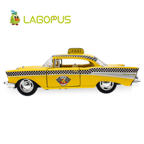 Игрушечная фигурка модель машины Желтое такси 1957 Chevrolet Bel Air Taxi